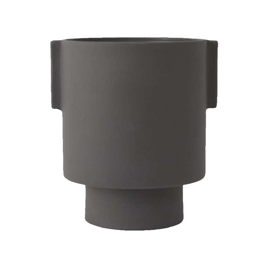 OYOY - Inka Kana Pot - Pflanztopf/Übertopf/Blumentopf - Keramik - Gr. M - Grau - (DxH) 15 x 6cm