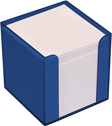Büroring Zettelbox blau Kunststoff, 9x9x9cm, weisses Papier