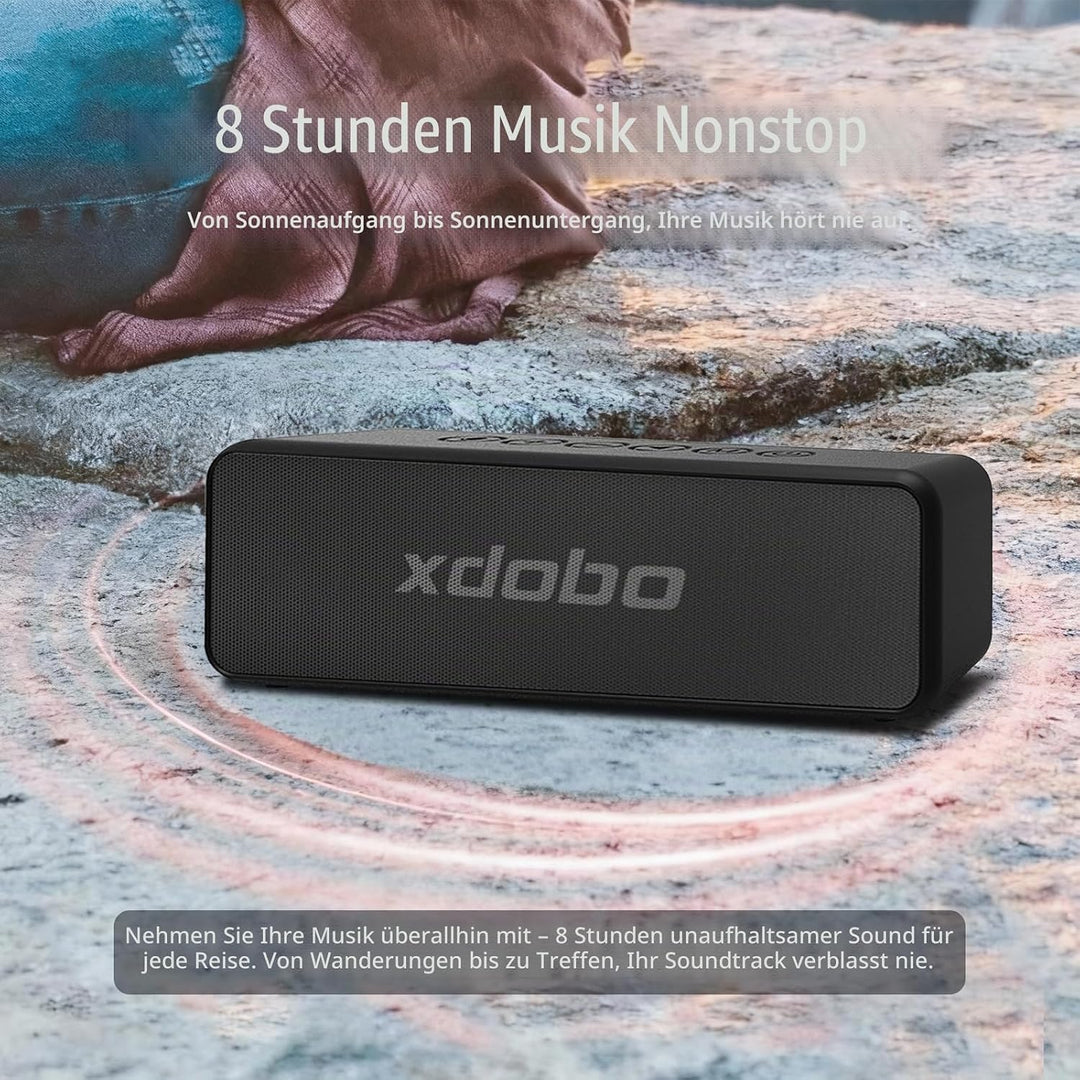 xdobo X5 Bluetooth-Lautsprecher, 30 W kabelloser tragbarer Lautsprecher, IPX6 wasserdicht, TWS-Pairi