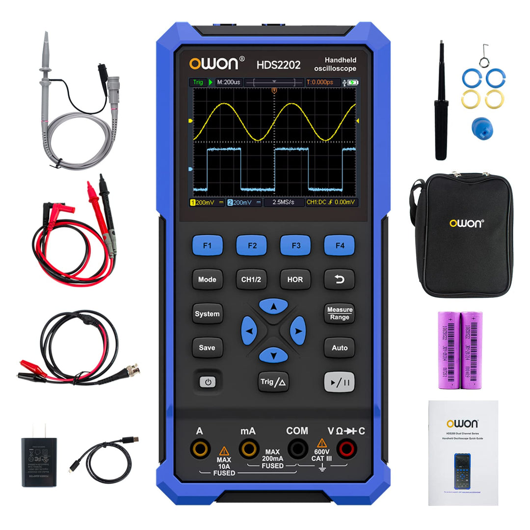 OWON HDS2202 Oszilloskop 2 in 1 Professionelles Handheld PC Oszilloskop, 20.000 Counts Digital Multi