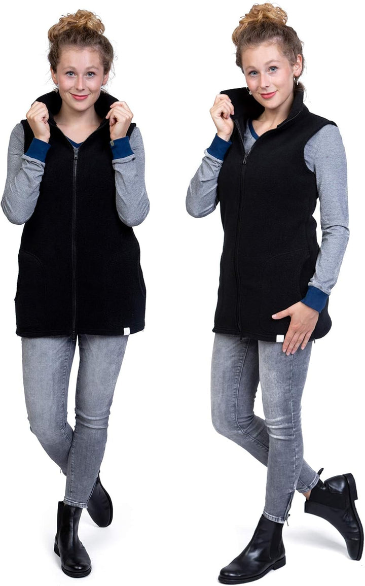 Viva la Mama - Trageweste aus Fleece, Winter Zusatzweste für Tragejacken - RERIK S Schwarz, S Schwar