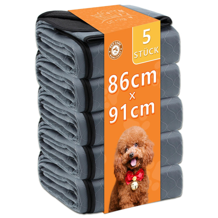 Wiederverwendbare Hundematten 5er Set (86x91 cm) – Waschbare Haustier-Urinunterlage Schnell Absorbie