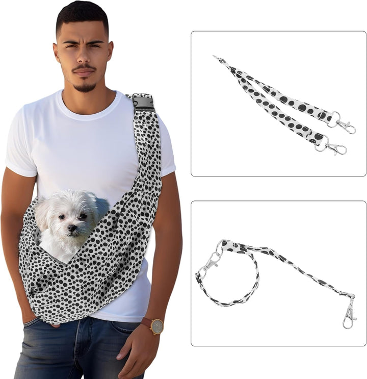 Pet Sling Carrier, Verstellbare Haustier-Tragetasche für Katzen und kleine Hunde, Weiss