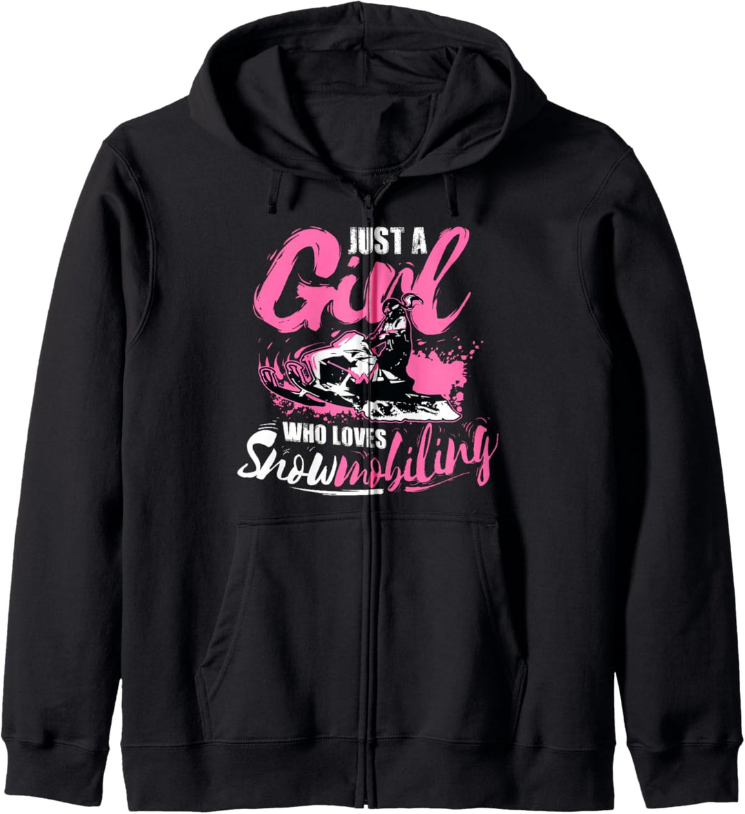 Just A Girl Who Loves Snowmobiling Geschenk Schneemobil Kapuzenjacke