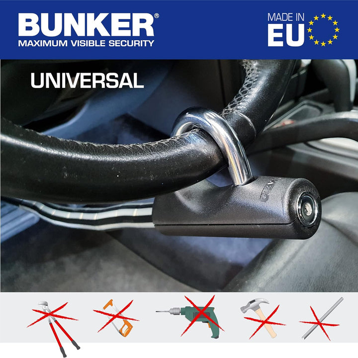 BUNKER BP80/B Lenkradkralle, Lenkradschloss für Pedal, Universal Gehärtetes Wippschloss, gepanzertes