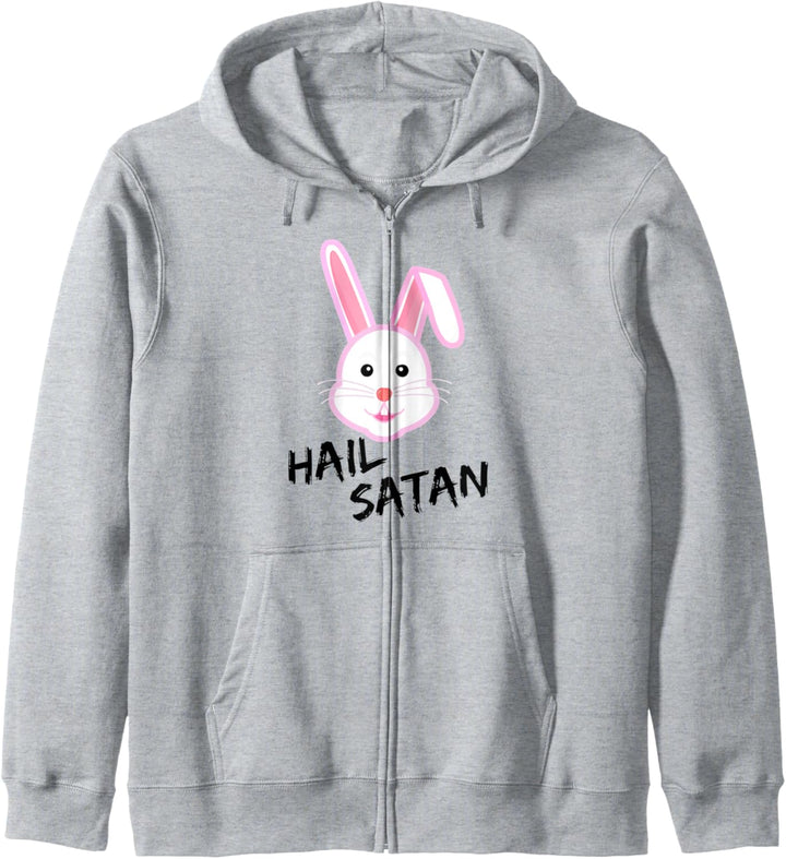 Hail Satan Hase Death Metal Sarkasmus Kapuzenjacke
