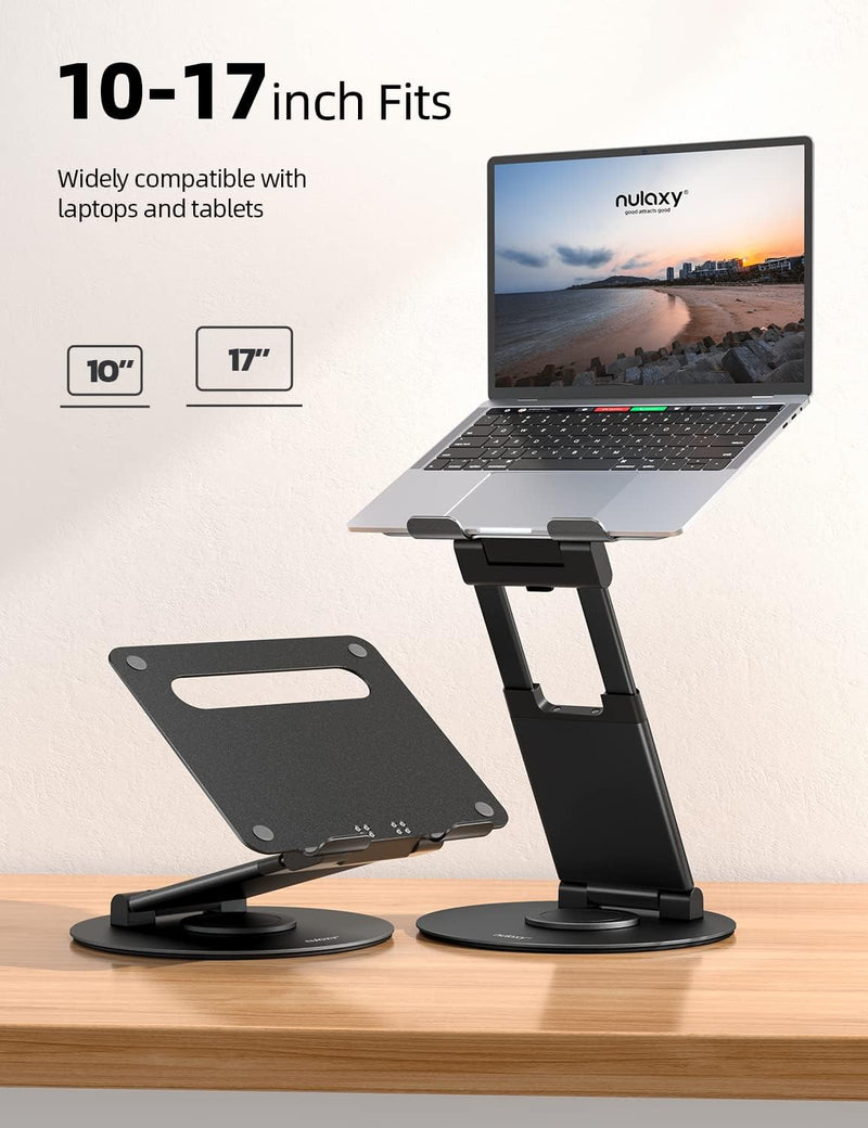 NULAXY Ausziehbare Laptop Ständer 360 Drehbarer Basis Laptopständer Höhenverstellbar bis 20", Notebo