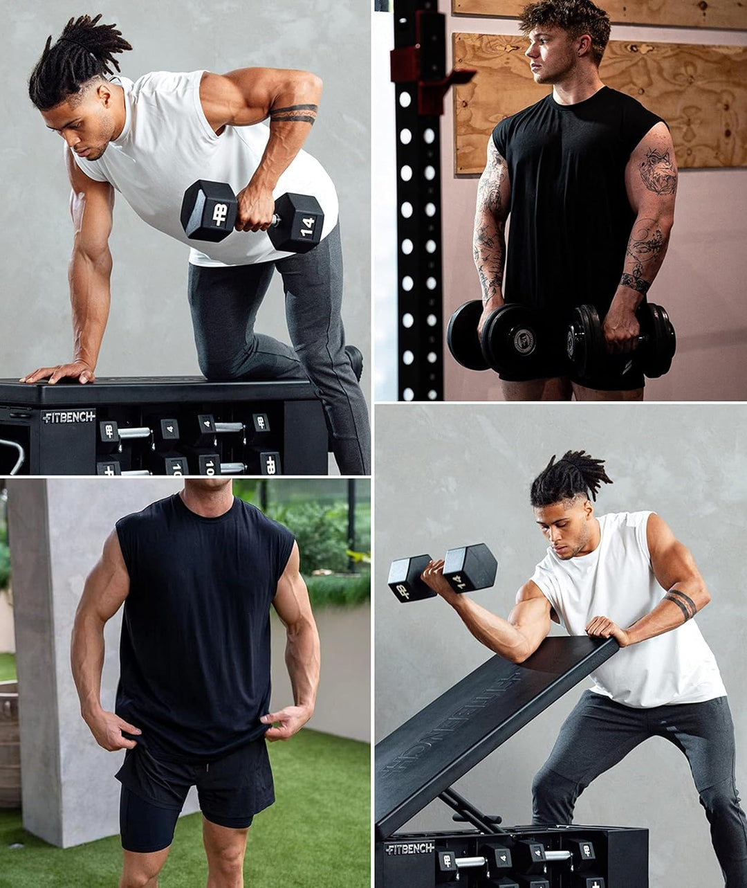 1, 3 or 5er Pack Mens Cotton Gym Tank Tops Workout ärmellose Shirts Athletic Muscle Tank Training Bo