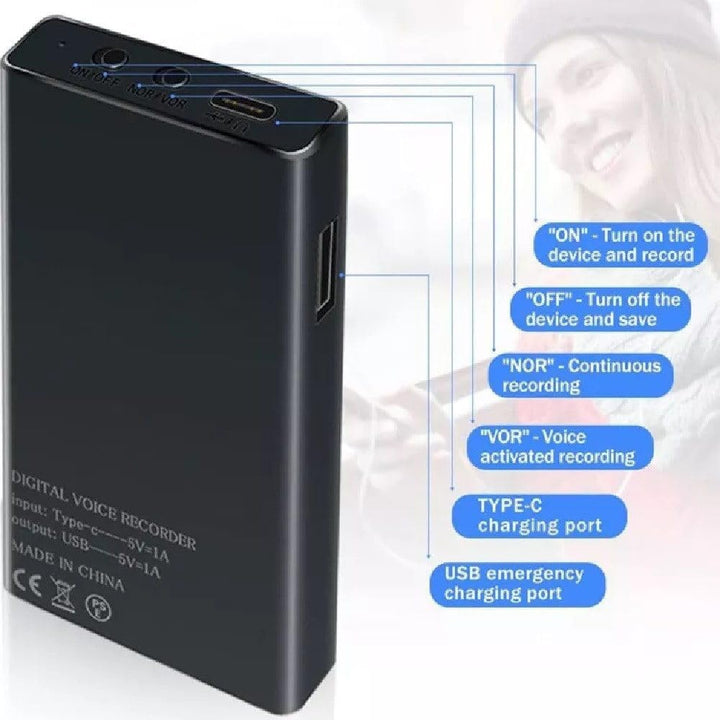 32GB Mini Voice Recorder Diktiergerät Spion Ton Aufnahmegerät Auto Digitales Diktiergerät