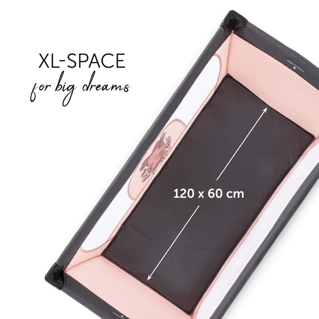 hauck Kinderreisebett Dream N Play ab Geburt bis 15 kg, Klein Zusammenklappbar inkl. Tragetasche und