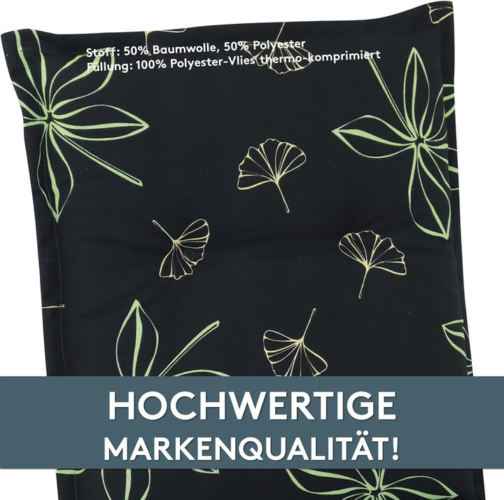 LILENO HOME Gartenstuhl Auflagen als [2er Set - Hochlehner] in Grafik-Blume Grün - Bequeme Liegen al