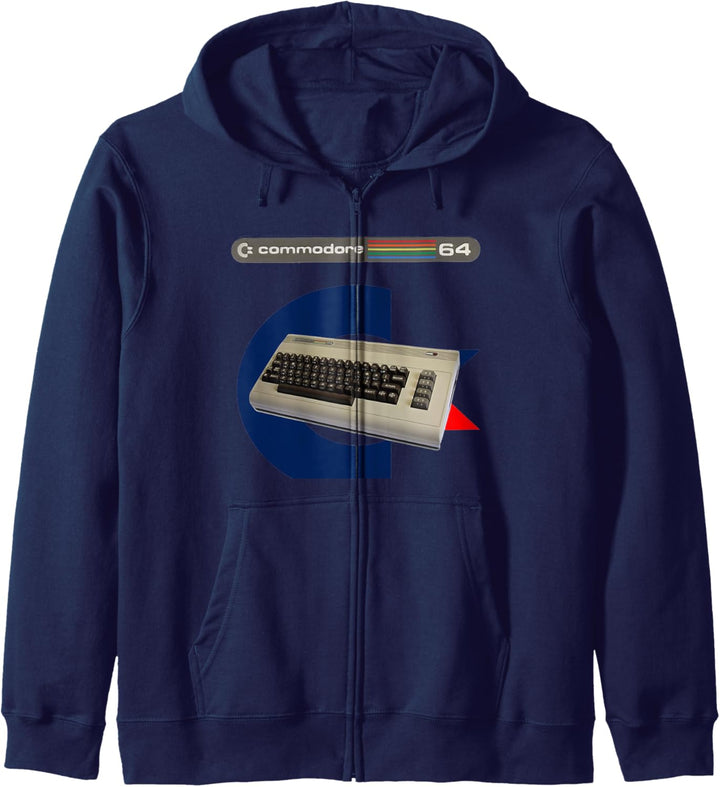 Retro Vintage Computer C64 Heimcomputer 80er Nerd Kapuzenjacke