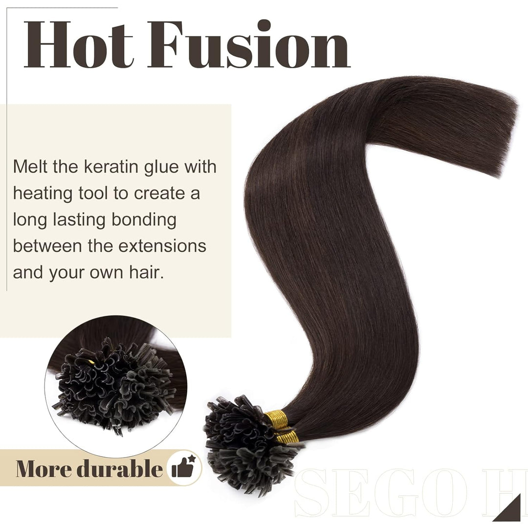 SEGO Bondings Extensions Echthaar 0.5g/Strähnen 100 Strähnen Haarverlängerung Keratin U-Tip Glue 100