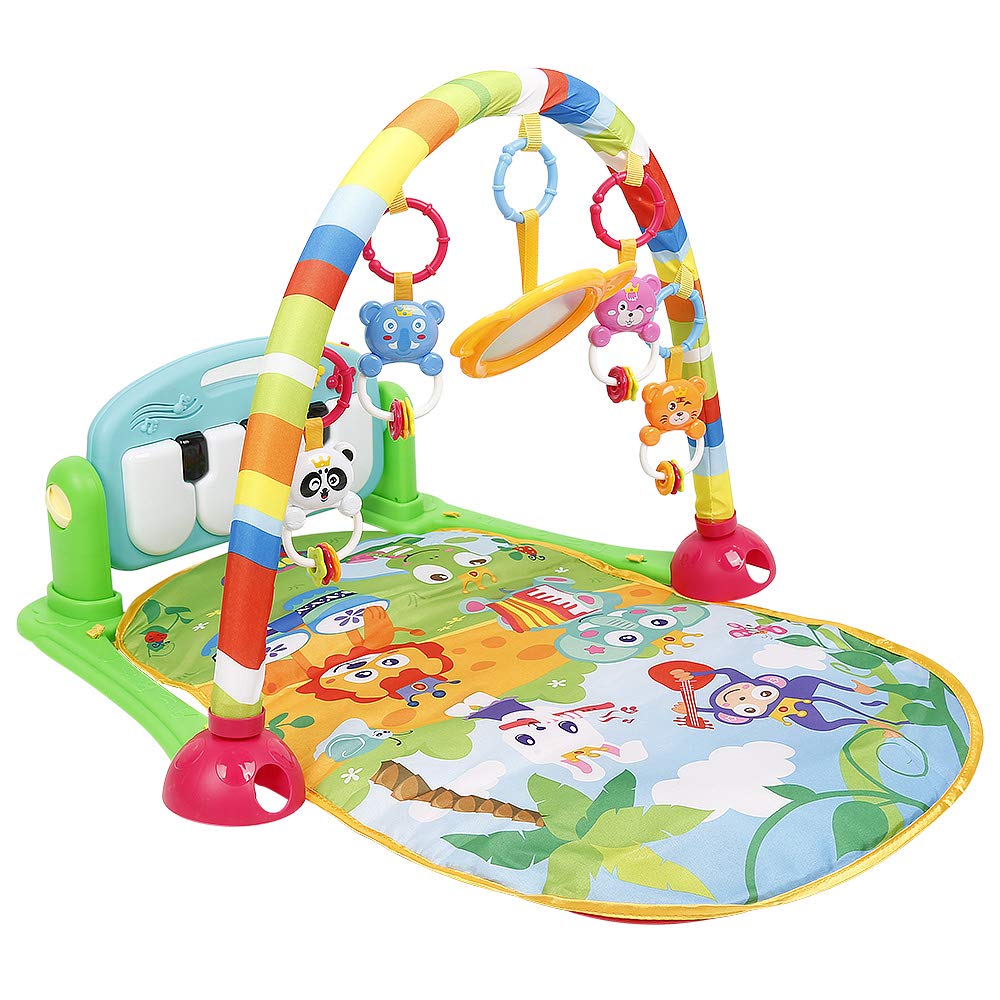 XUANYU Baby-Spielmatte, Spieldecke mit Spielbogen, Spielmatte Baby Faltbar, Lernspielzeug ab 0 Monat