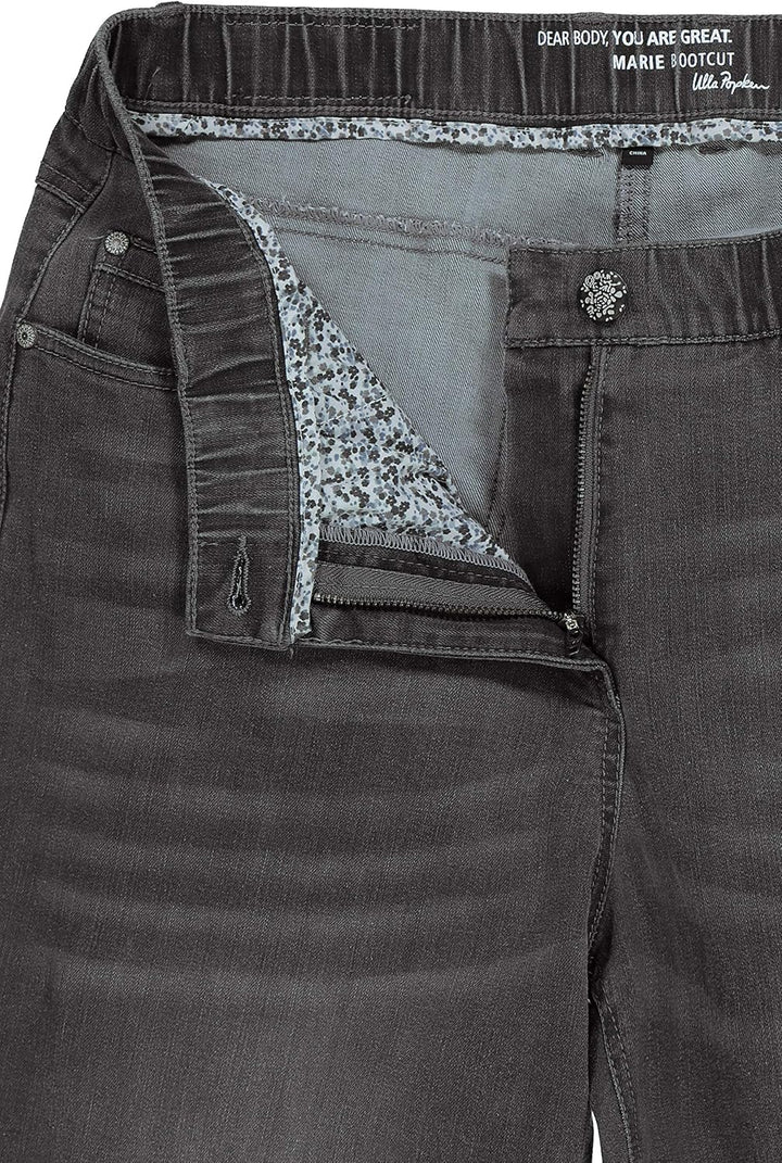 Ulla Popken Damen Hose Bootcut-Jeans 32W / 30L Hellgrau Denim, 32W / 30L Hellgrau Denim