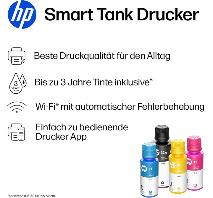 HP Smart Tank 5105 3-in-1 Multifunktionsdrucker, 20€ Cashback, (WLAN; Mobiles Drucken) – 3 Jahre Tin