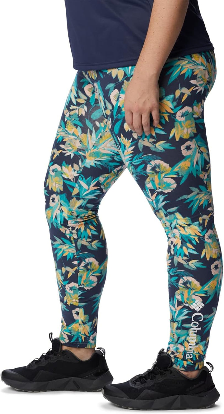 Columbia Damen Hike Leggins XS Bright Aqua, Wisterian, White Logo, XS Bright Aqua, Wisterian, White