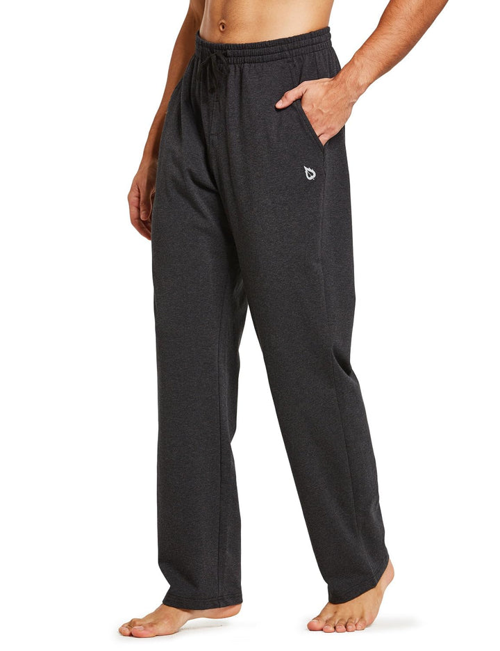 BALEAF Herren Breite Jogginghose Baumwolle Freizeithose Gerades Bein Sporthose Herren Lang Yogahose