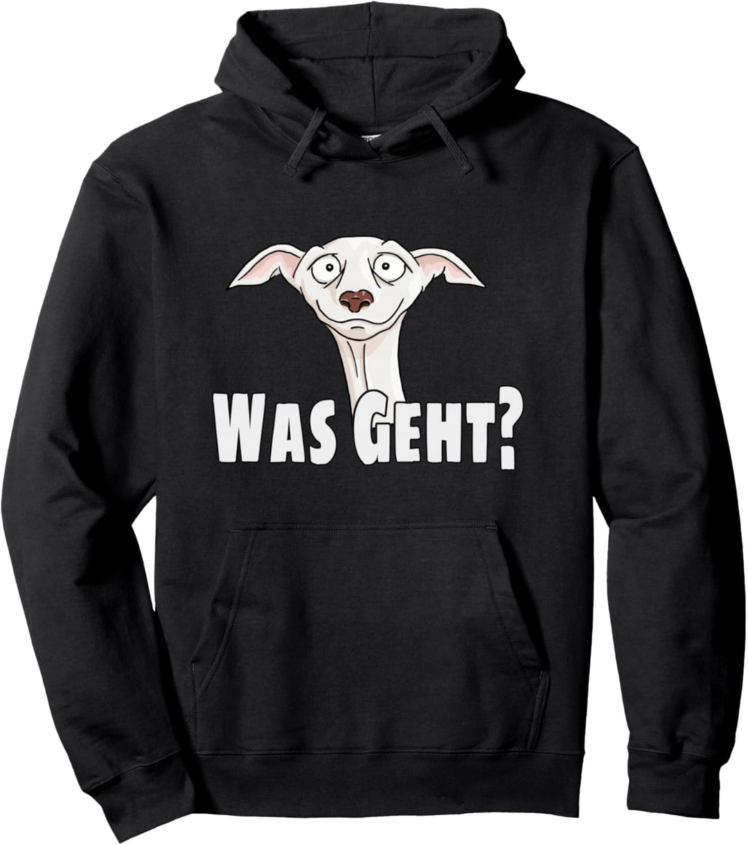 Was geht? Witziges Windhund Whippet Pullover Hoodie