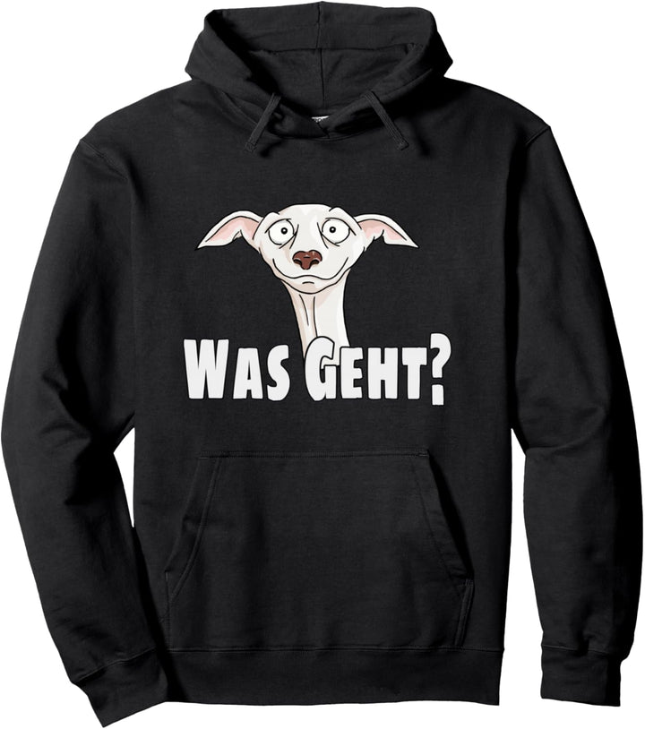Was geht? Witziges Windhund Whippet Pullover Hoodie