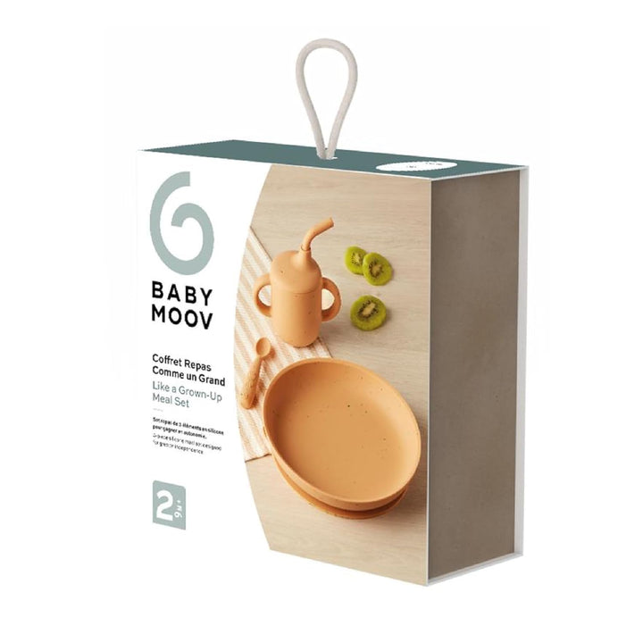 Babymoov Baby Geschirrset Little Arty - ab 9 Monate - 3er Set Silikon, Trinklernbecher, Teller mit S