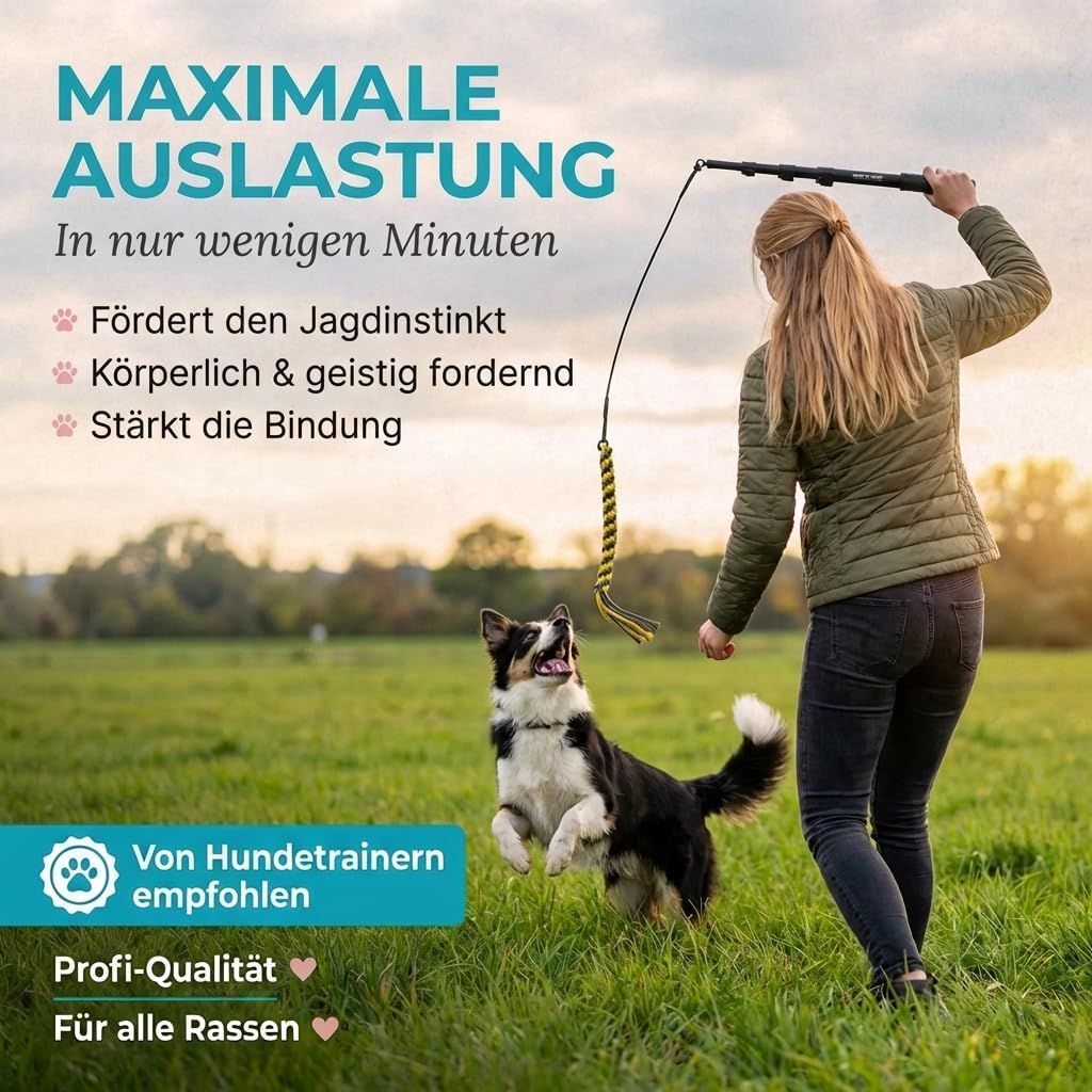HUND IST KÖNIG® Reizangel Hunde - Profi Reizangel für Hunde für ultimativen Spielspass & körperliche