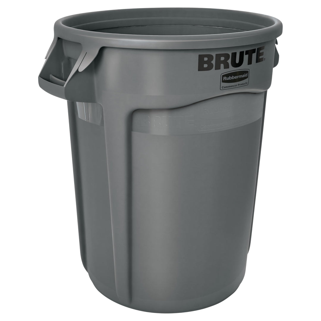 Rubbermaid Commercial Products BRUTE Runder Abfallbehälter 121L Grau – Schwerlast-Tonne mit Luftkanä