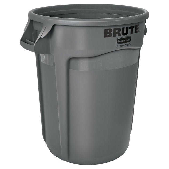 Rubbermaid Commercial Products BRUTE Runder Abfallbehälter 121L Grau – Schwerlast-Tonne mit Luftkanä
