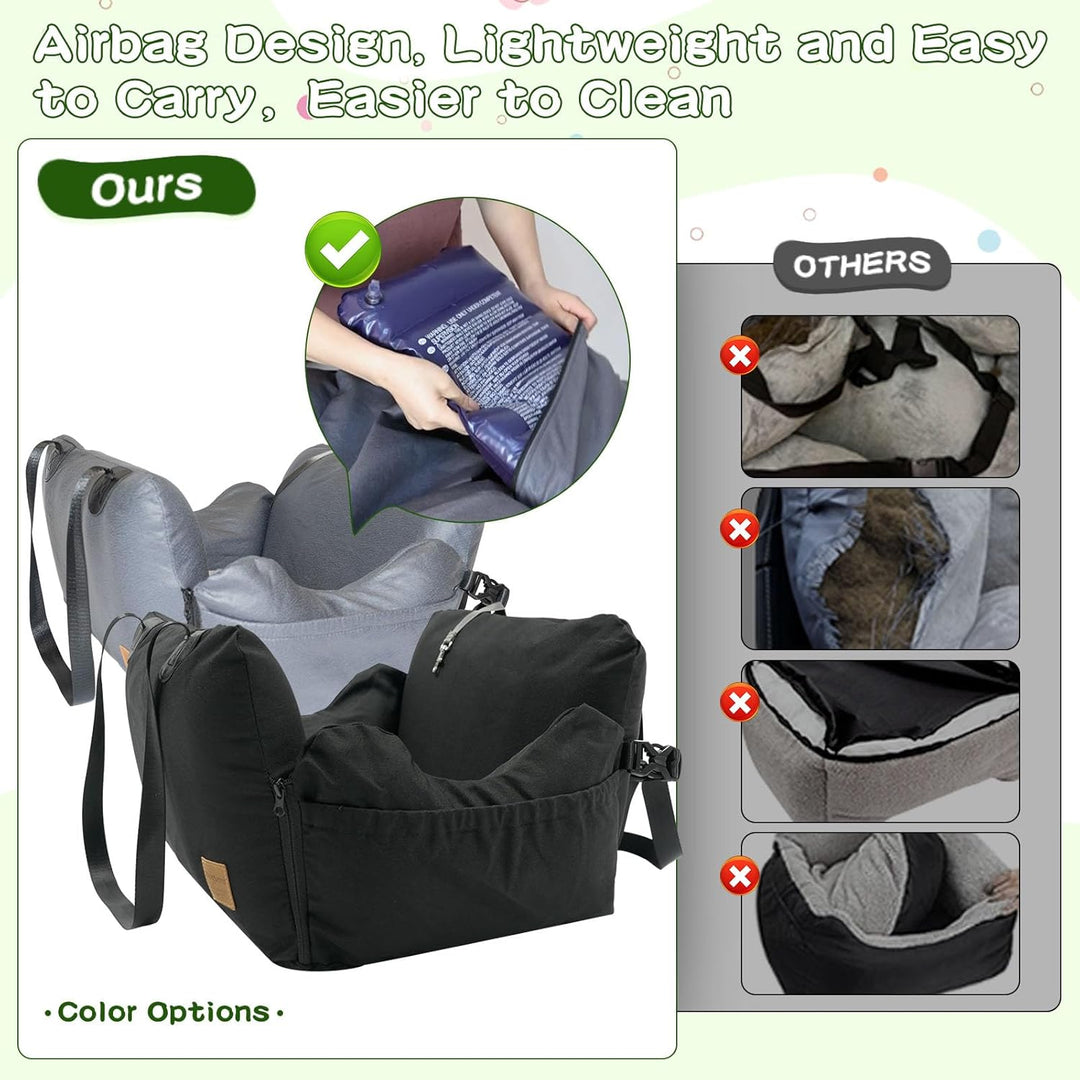 Hundesitz Auto, Abnehmbarer Airbag Design Grau Wasserdicht Hunde Autositz Gepolsterter, Beifahrersit