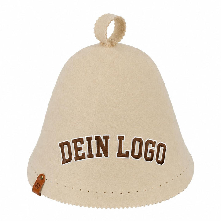 Personalisierter Saunahut mit eigenem Logo | 100% Merinowolle | Individuelle Logo-Stickerei | Saunam
