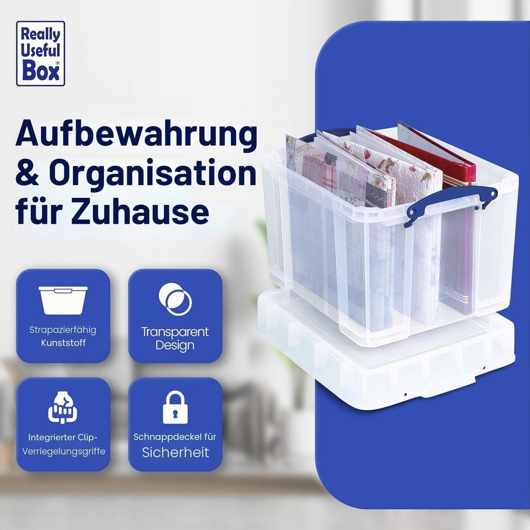 Really Useful Plastic Storage Box 35 Litre Xl - Color: Clear by Really Useful