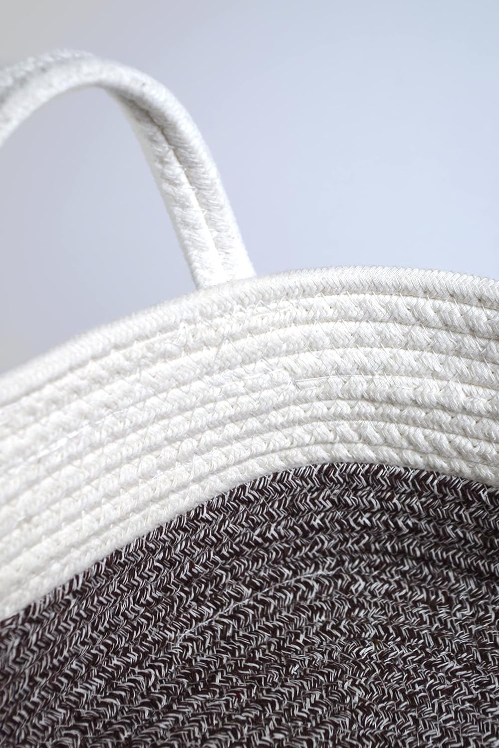 Kobolo Baumwollkorb Aufbewahrungskorb Baumwolle oval weiss beige mit Griffen 3 Grössen