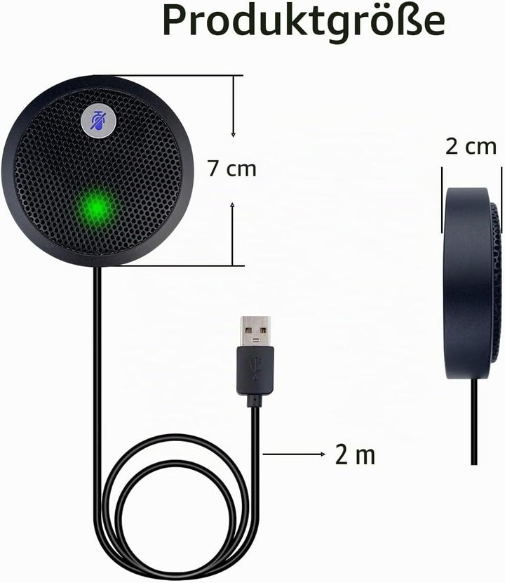 USB Mikrofon, Desktop PC Mikrofon, Stummschalttaste mit LED-Anzeige, Geräuschunterdrückung, Omnidire