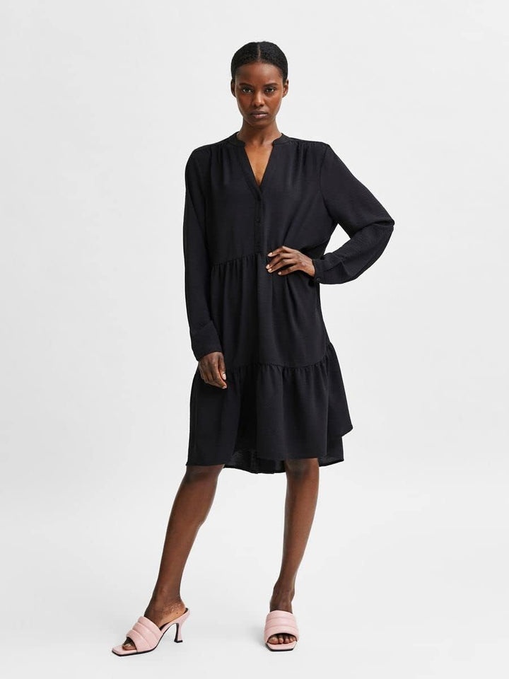 SELECTED FEMME Female Minikleid Stufenlook 36 Schwarz, 36 Schwarz