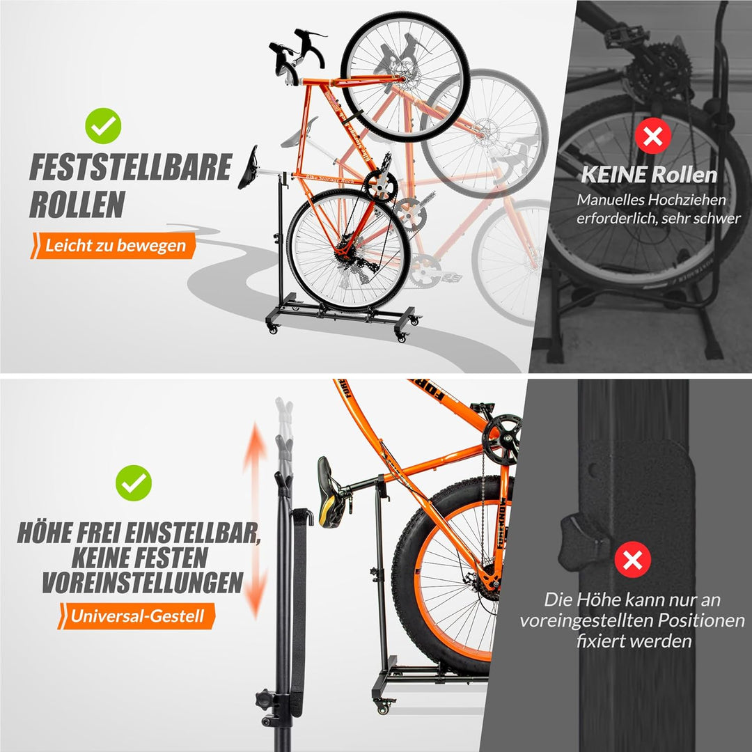Vertikaler Fahrradständer, Freistehender Indoor-Fahrradständer Aufrechter Fahrradbodenständer mit ei