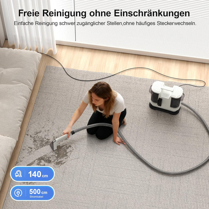 Polsterreiniger Gerät Nasssauger Waschsauger - 450W Dampfreiniger Teppichreiniger Wischsauger Polste