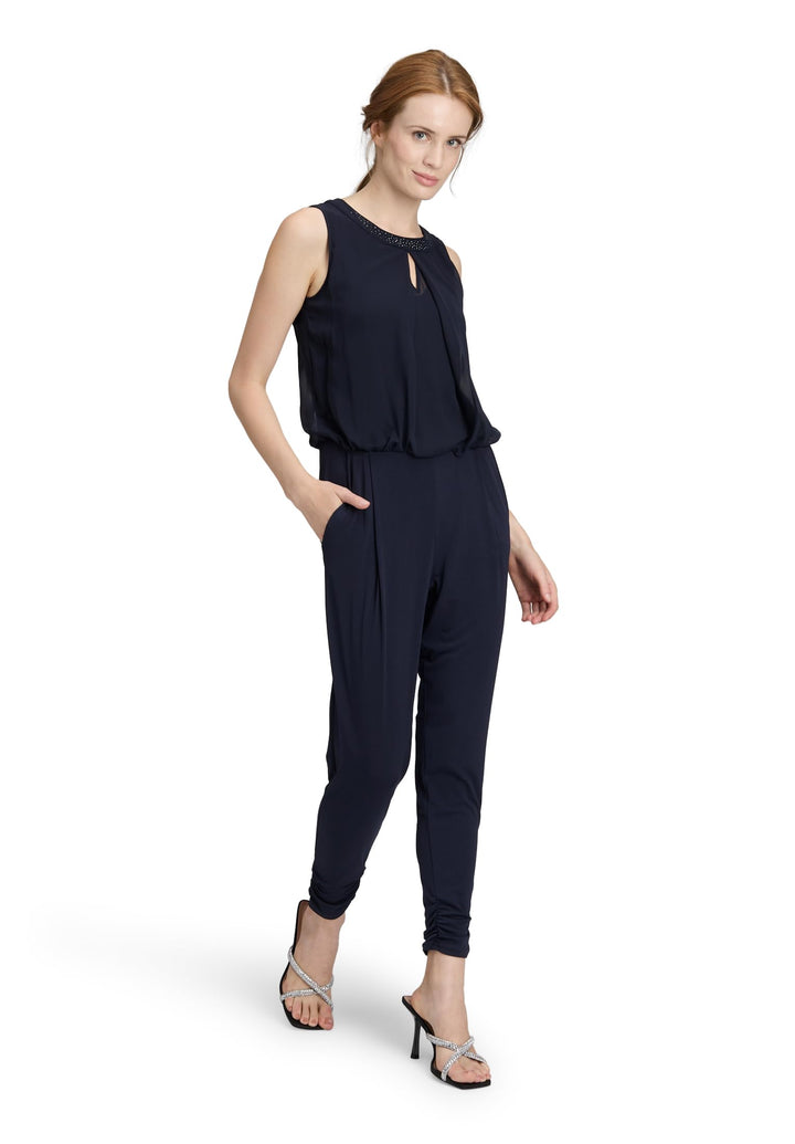 Vera Mont Damen Jumpsuit mit Cut-Outs 34 Blau (Night Sky 8541), 34 Blau (Night Sky 8541)