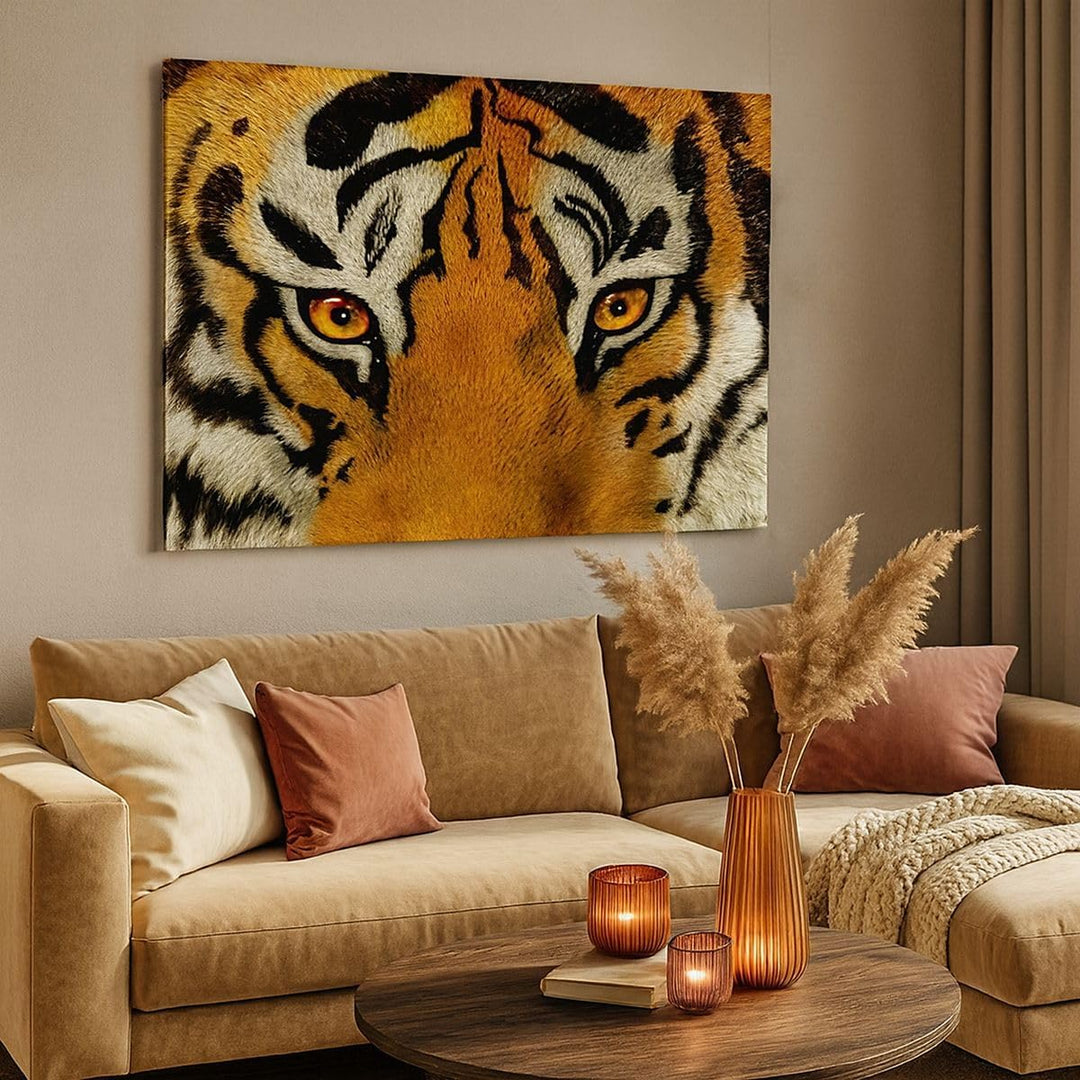 Bilder auf Leinwand Tiger Tiere Natur Safari Leinwandbild 70x50cm Wandbilder Dekoration Wohnzimmer S