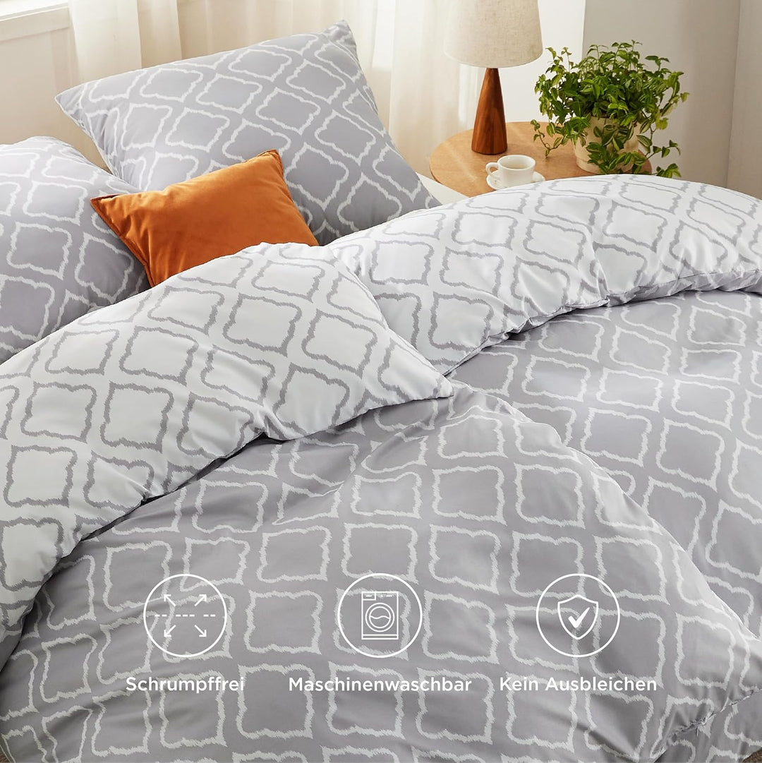 BEDSURE Bettwäsche 135x200 2teilig Bettbezug - Bettwäsche-Sets 135 x 200 cm mit Kissenbezug 80x80 cm