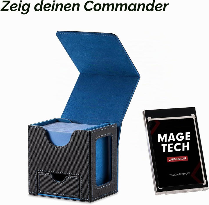 Commander Deckbox für MTG - Patentiertes Design, Commander Display, passt für 100 doppelt eingehüllt