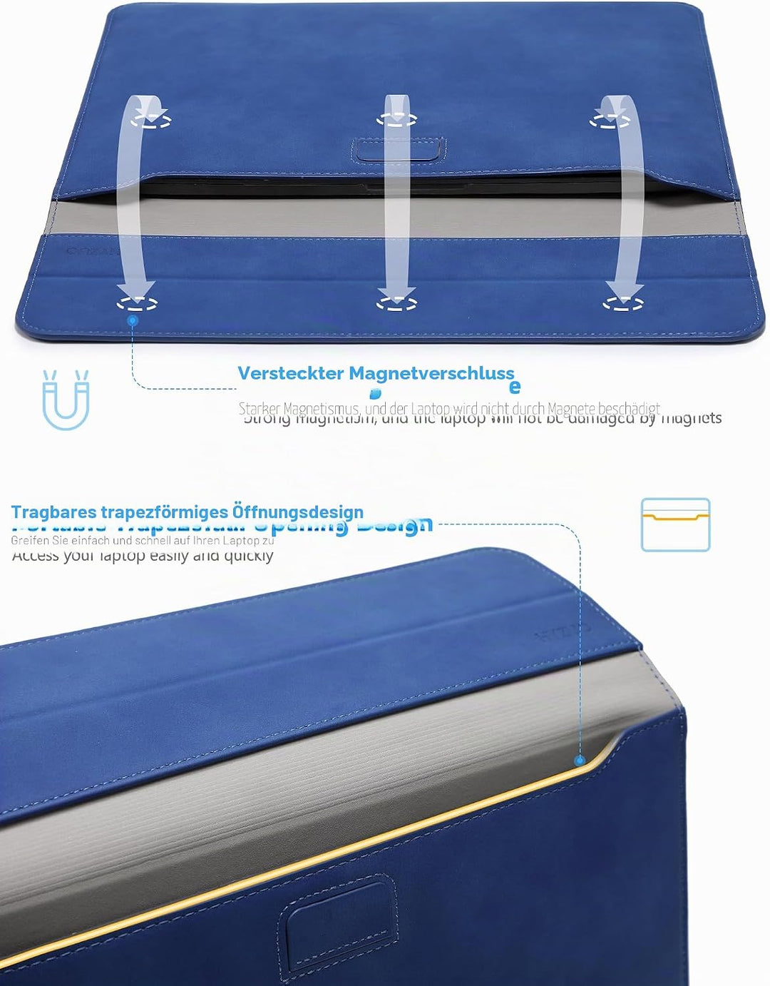 HYZUO 13,3-14 Zoll Laptop Hülle Tasche mit Standfunktion für MacBook Pro 14 M5/M4/M3/M2/M1 2026-2021