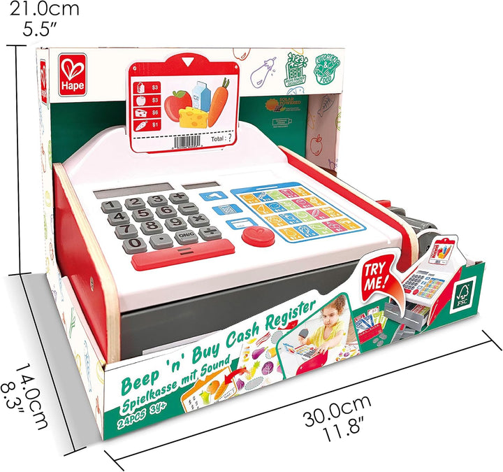 Hape E3184 Zubehör für Kaufmannsladen, Spielkasse, S