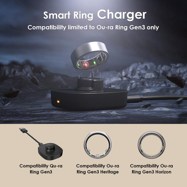 Smart Ring Ladegerät– Kompatibel mit Ou-ra Ring Gen3, Schnelllade-Dock inkl USB-C-Kabel,ladegerät fü