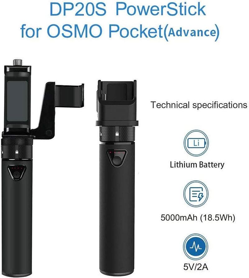 Smatree Tragbarer Ladestation mit Stativ für DJI OSMO Pocket 2/DJI OSMO Pocket, Smartphone-Halterung