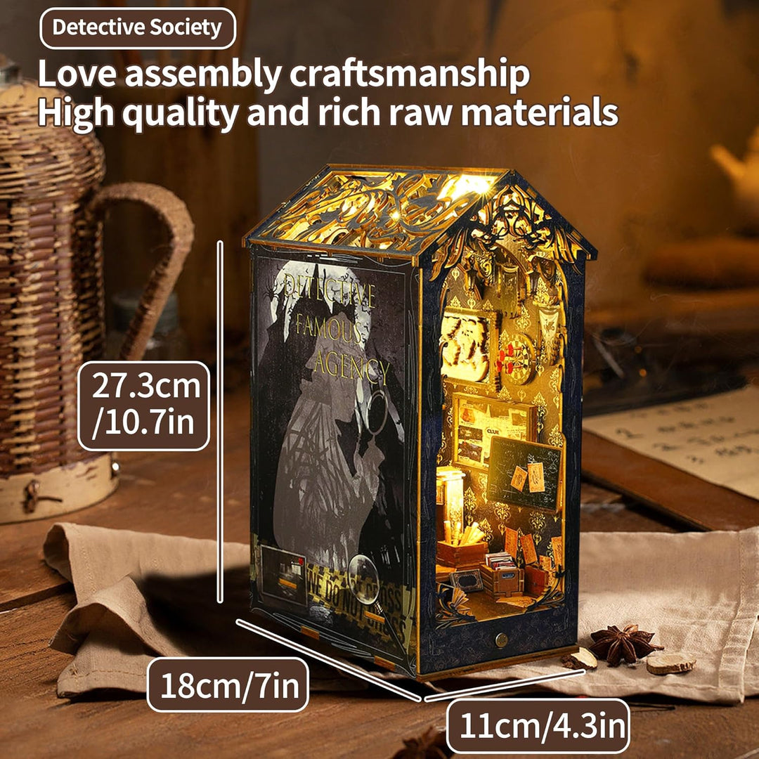 CRIOLPO Book Nook Kit-DIY Puppenhaus Holz Miniatur Haus Kit, Buch Ecke Miniatur Kit für Erwachsene T