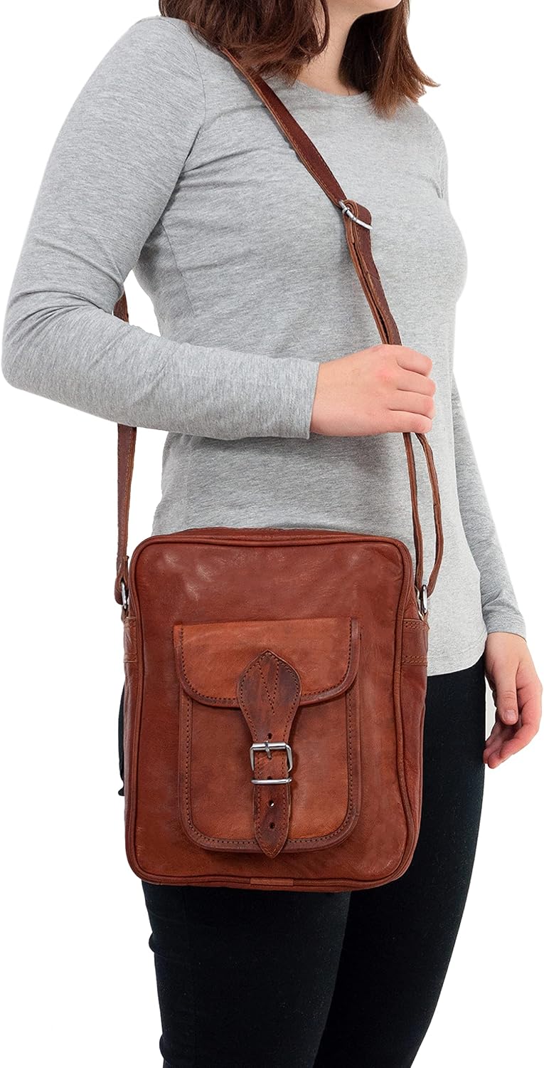 Gusti Umhängetasche Leder - Frank Handtasche Ledertasche Vintage Braun Leder Damen
