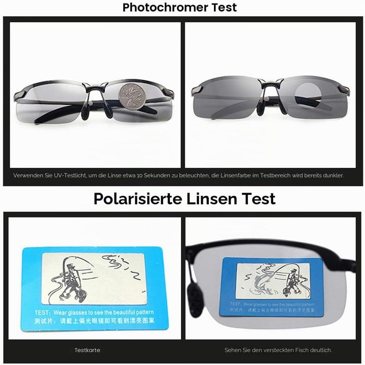 MIRYEA Herren Photochromatisch Sportbrille Polarisiert Sonnenbrille UVA UVB Brillen 3043-schwarz, 30