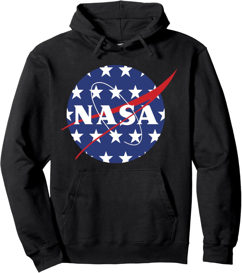 NASA American Flag Large Stars Logo Pullover Hoodie