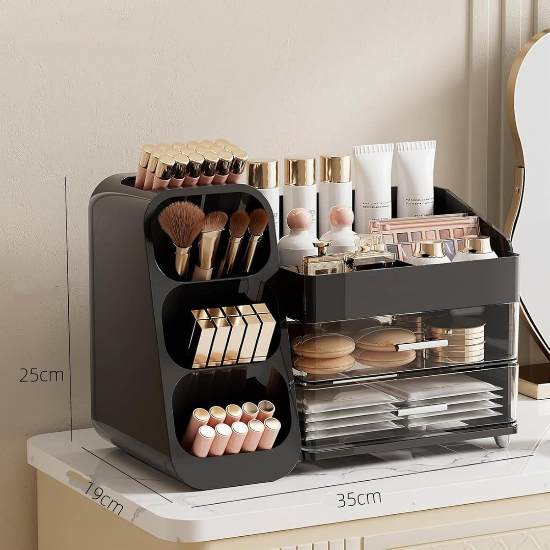 Kosmetik Organizer mit Schubladen,Schminktisch Organizer Grosse für Makeup,Schminke und Skincare Auf