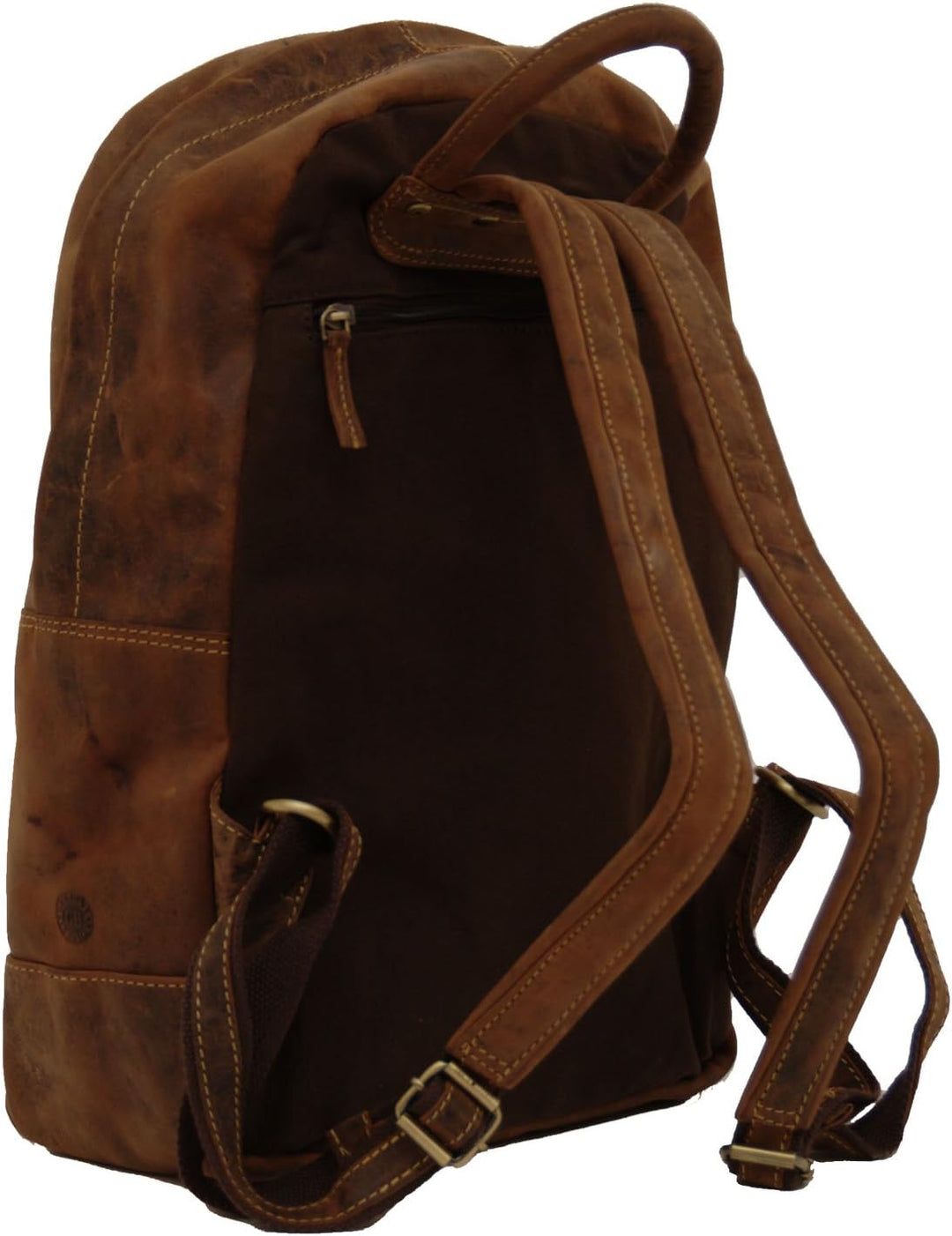 Greenburry VINTAGE 1691-25 Zip Around Leder Retro Rucksack Daypack Notebookfach - ModaStore de